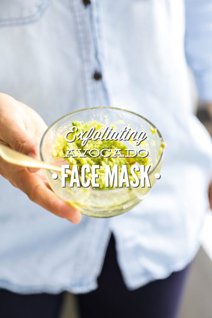 avokado ansiktsmask av naturliga produkter, hudvård ordentligt