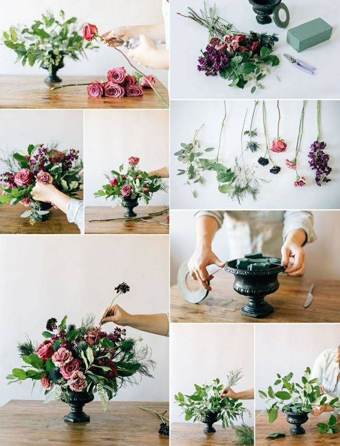 Kendi masa dekorasyonunuzu yapma, çiçek, gül, sünger düzenleme, masa dekorasyonu yapma