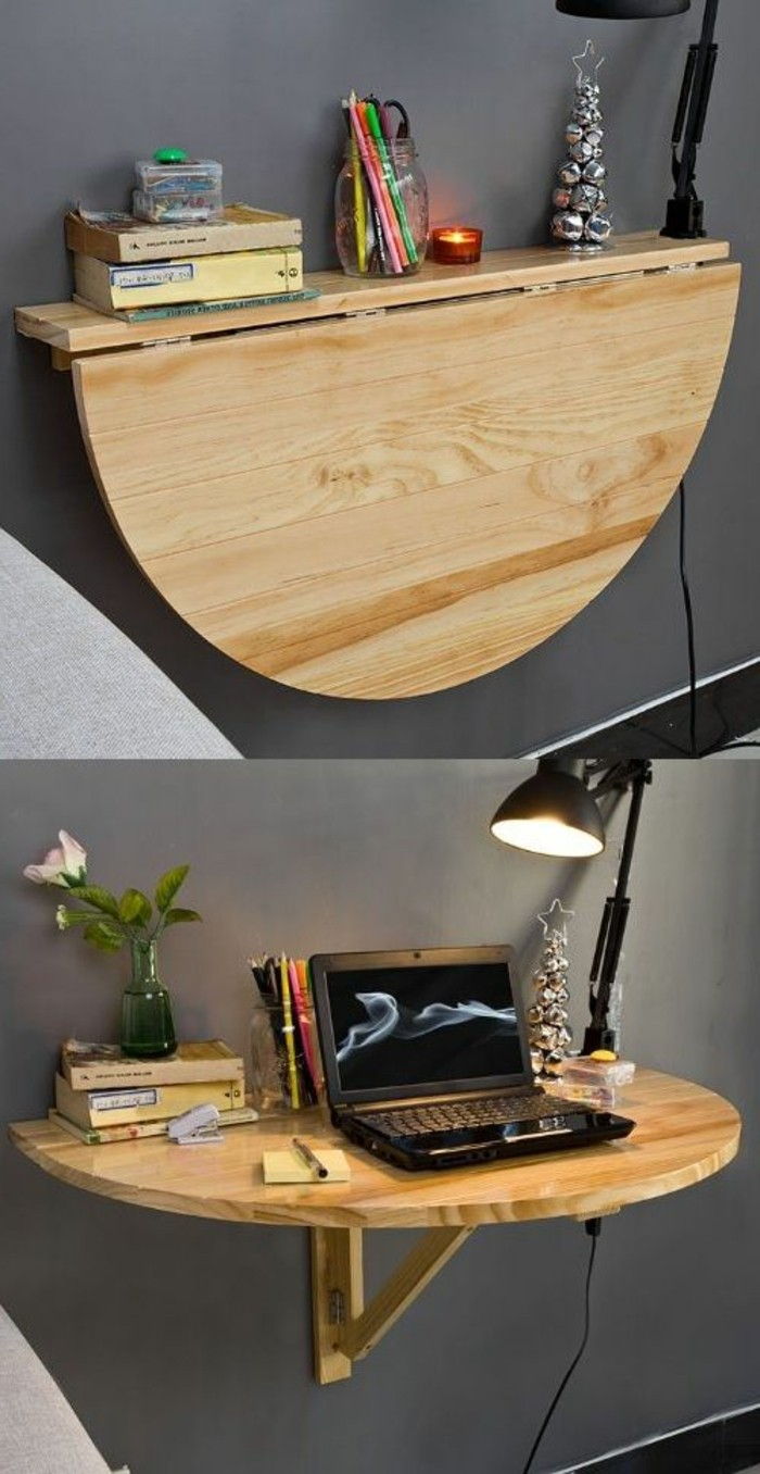 10 kvadratmeter soverom set-asklappbarer-desk-oval form stehlampe-Tischdeko