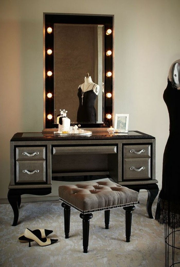 10-dressing table-preto-e-cinza-com-fezes-dressing table-com-iluminação