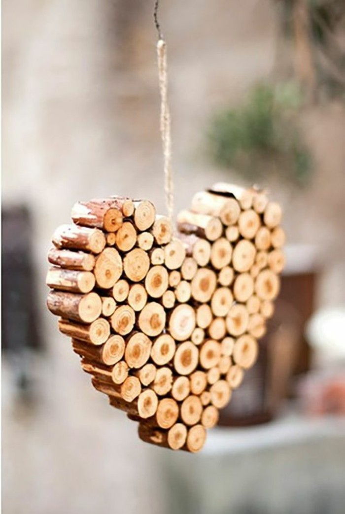 111 Weihnachtsdeko - drewno serlber skrętu drewna pasowe z serca