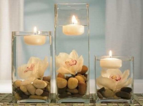 decoração de mesa Três velas