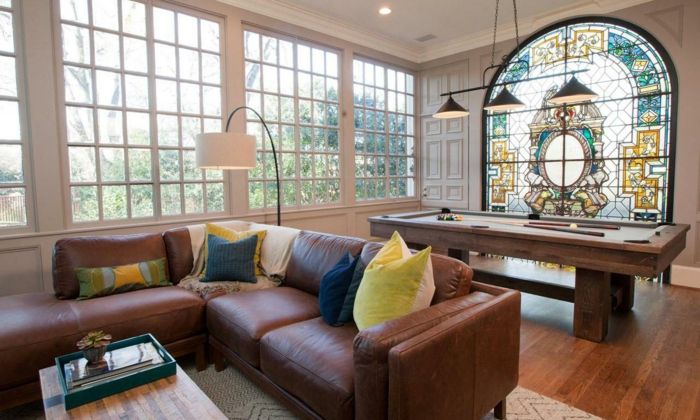 Vitraž kot dekoracija - Okrasite okno dnevne sobe z ovalno obliko