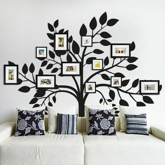 16-fotoğraf kolaj kendin-yap-siyah-ağacı-ile-ailesi fotoğraflar akıllıca kanepe Atma