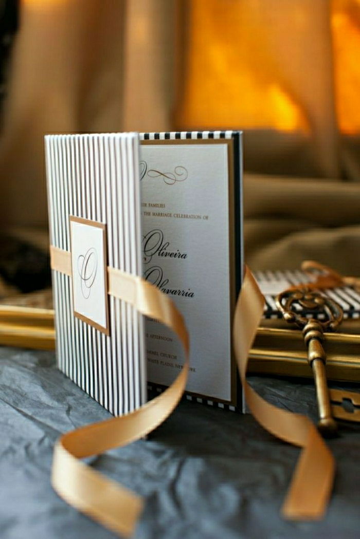 elegant bryllup invitasjoner Strip golden-band sender-utsøkt