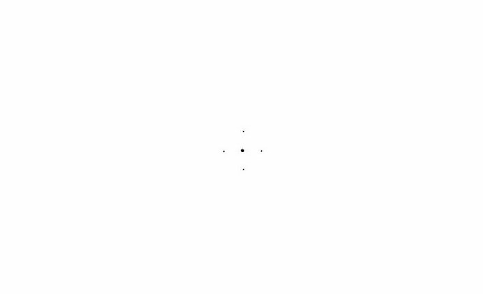 Mandala pintura, guia, desenhando quatro pequenos pontos em uma folha com lápis preto, um grande ponto