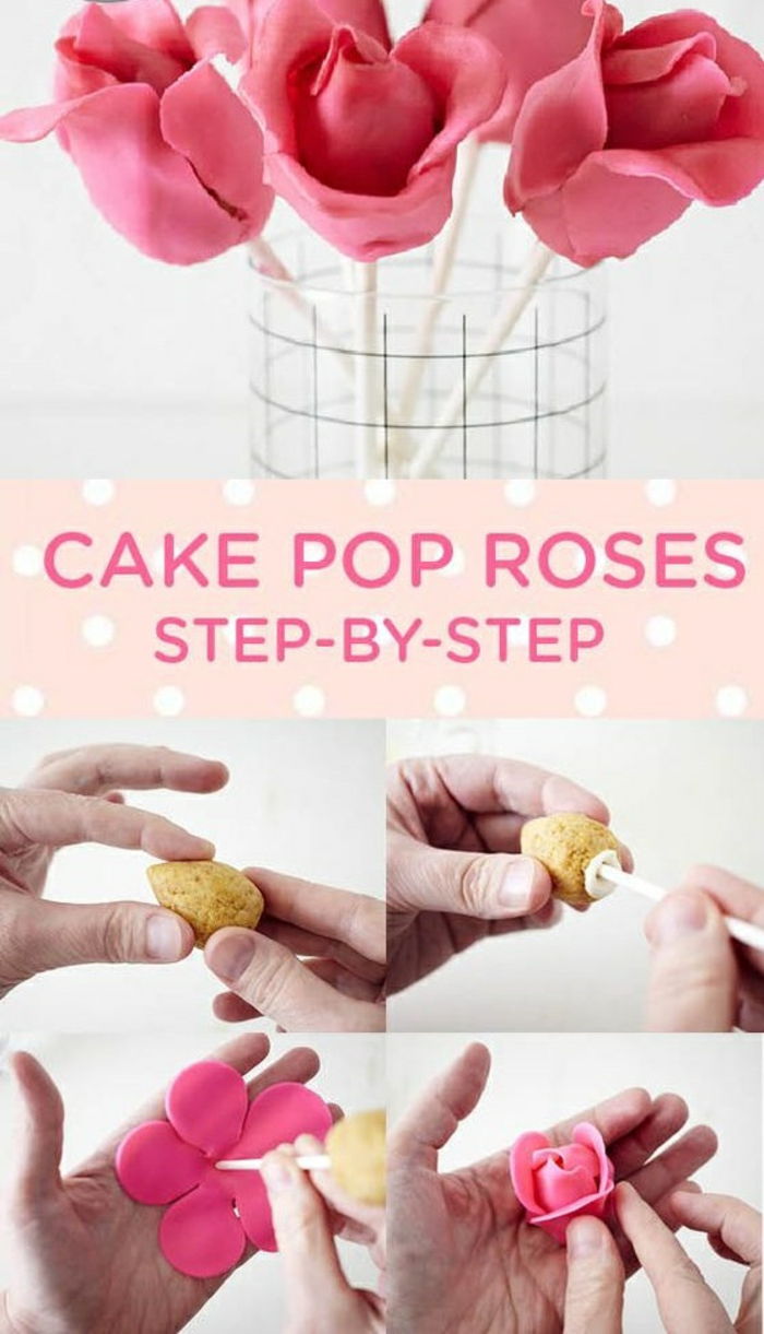 cake pops - fa-ti trandafiri de la fondant
