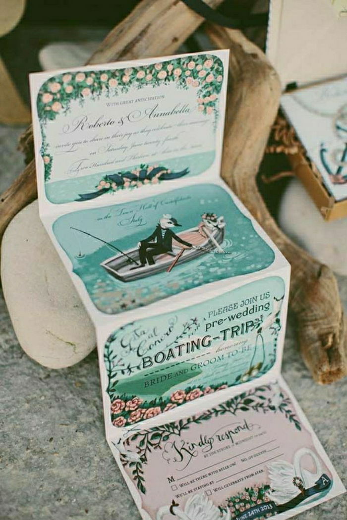 Elegantné svadobné pozvánky boot cestovné originálny nápad, kreatívny dizajn romantická