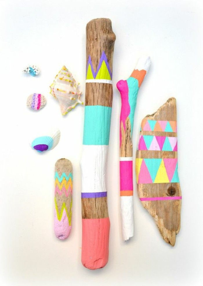 3-naplavené drevo-ast-farebný-paint-dekorácie-shell farby farby, kutilstvo