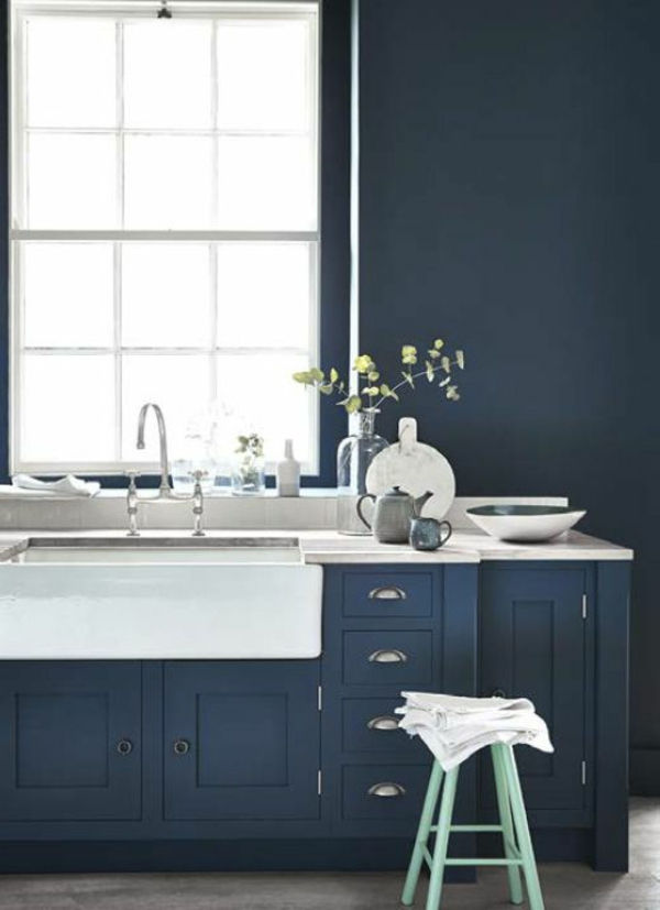 blauw mooi keuken modern ontwerp