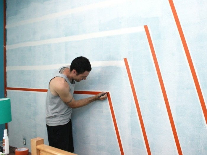 3ecken-si-margini-pentru-perete de design-cu-color-pictori bandă-stick-wanddeko-diy