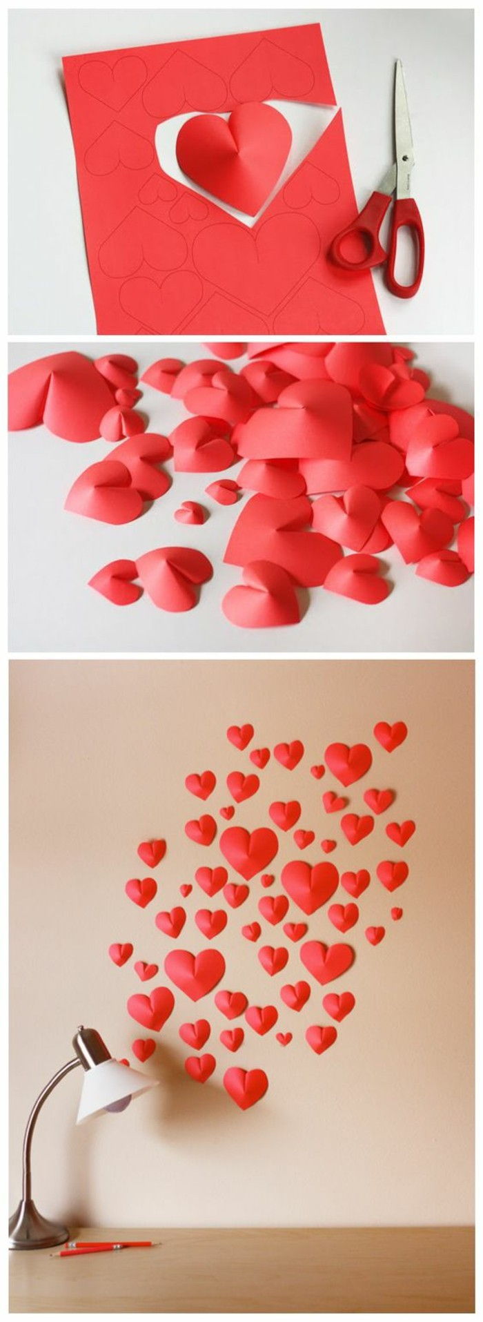 4-wanddeko-yourself-make-nástenné dekorácie-nápady-3d-červeno-heart-of-papier