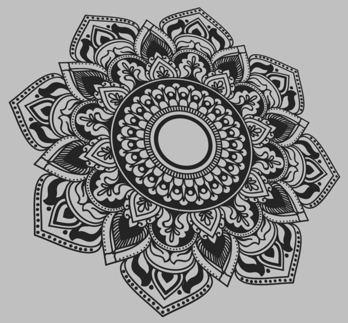 Bloco de cor com desenhos de mandala para colorir, flor de lótus, formas afiadas, pontos