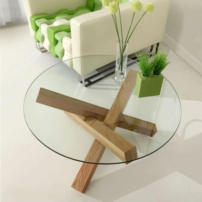 5-DIY meble twórczy-wohnideen-table-of-drewniano-szklana-biały fotel