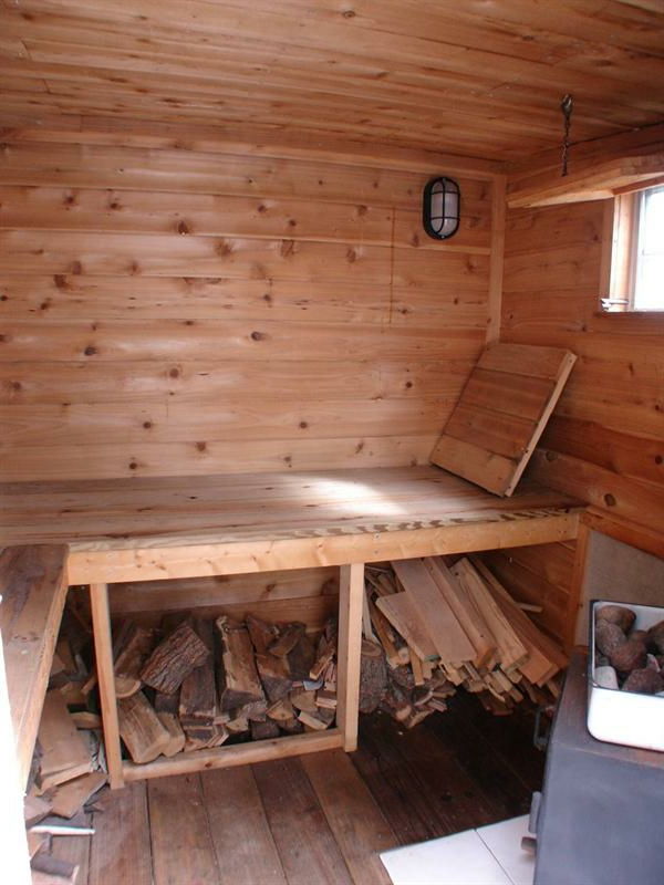 Jardim sauna madeira por dentro-