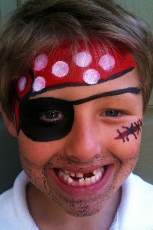 kreatívna pirátska make-up - legrační fotka
