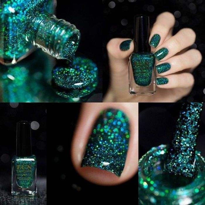 Make-8-vingernagel ontwerp-sprankelend-groene-arm-manicure-eve-zelf