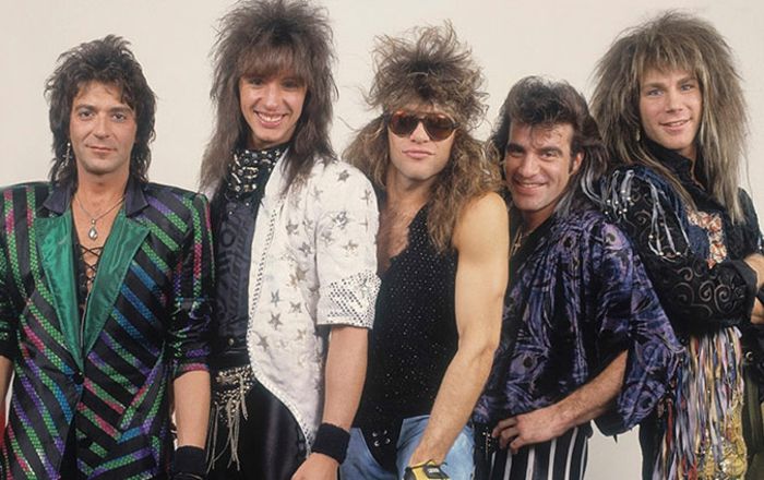 trendiga herrstrukturer på 80-talet - långt hår, Vokuhila, Jon Bon Jovi-Frisyr