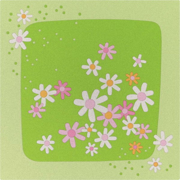 HABA tapijt-groen-met-bloemen