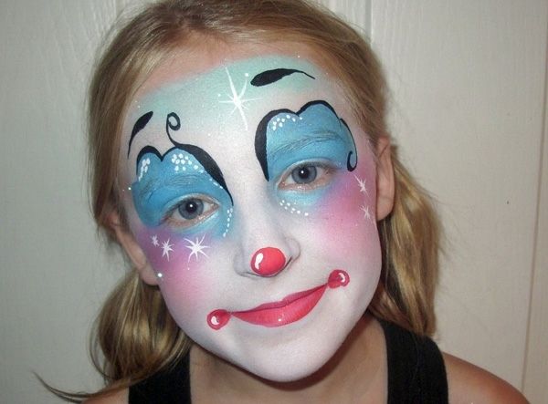 clown ansiktsmålning - intressant idé-cool intressant bild