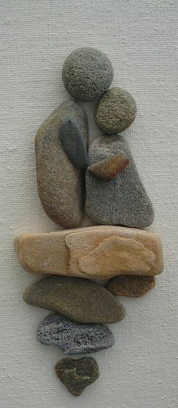 två figurer av människor - super intressant sten dekoration