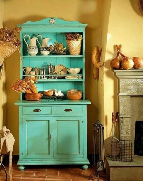 design antigo mobiliário moda vintage verde-color-ideias-para-o-cozinha