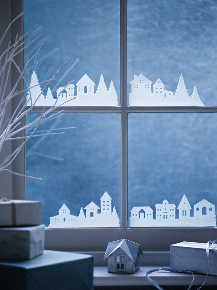 Zimné dekorácie pre domáce-Label pre window Cestná domov-in-the-zimné noci