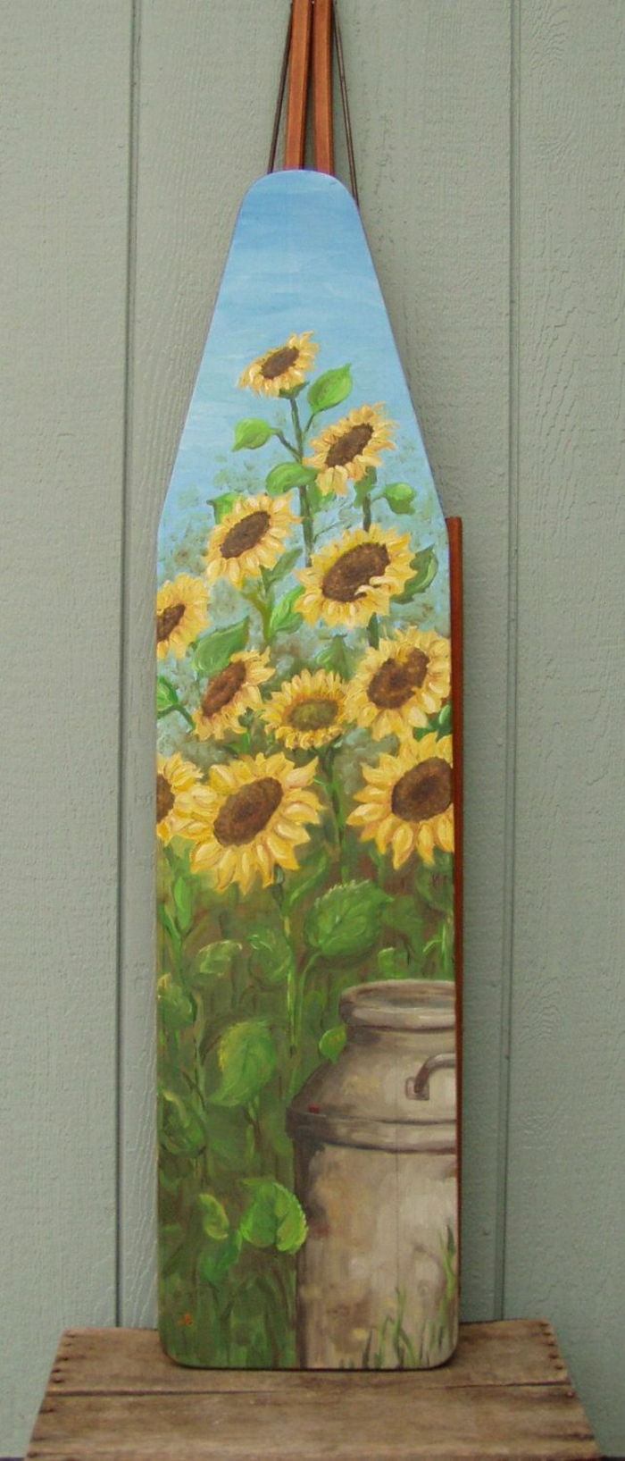 Board solsikke dekorasjon håndmalt vakker