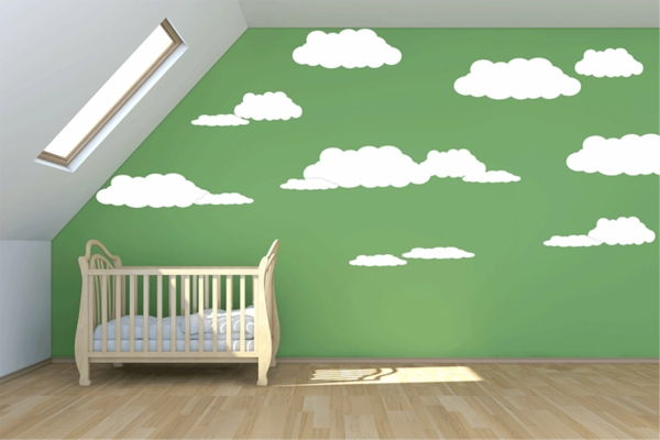 Baby rummet väggkonstruktion-in-Grön