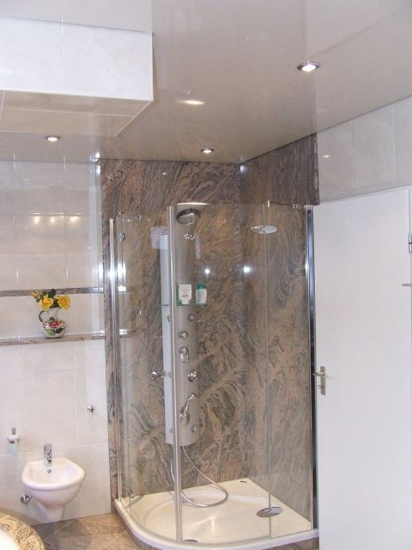 Kúpeľňa nápady zdobenie stropné svetlá sprchovací kút