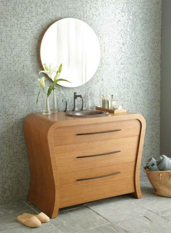 Kúpeľňa s bambus kabinet idea bambusové márnosť skrine