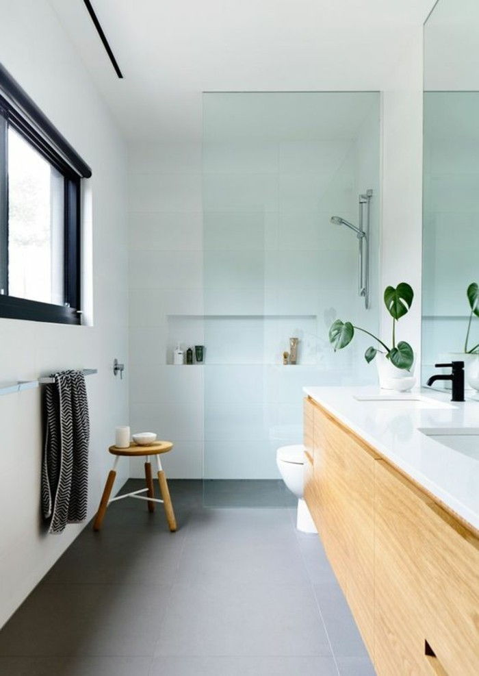 Łazienka ściany-bez-płytek-fugelloses-small-łazienka z prysznicem-obudowa-of-szkło
