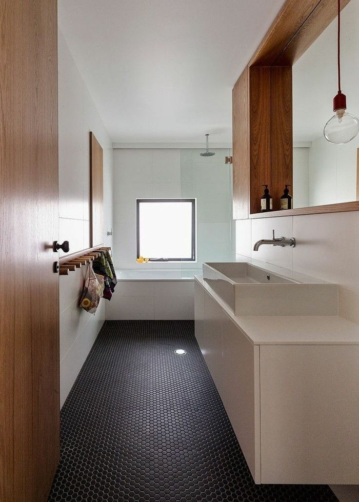Łazienka ściany-bez-płytek-mały-łazienka-z-malowanych ścian-i-panele