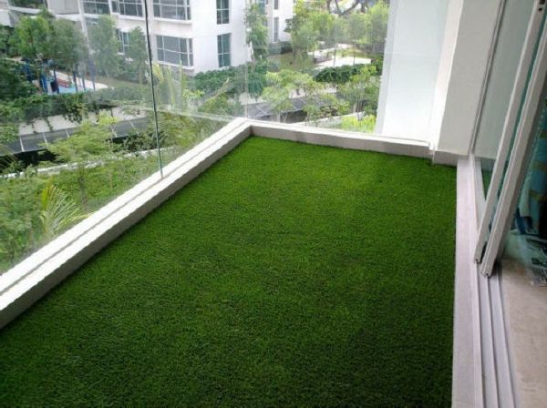 Balkon z umetno travo teraso oblikovanje ideje