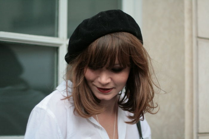 Beret franceză-pălării-negru-clasic-model de soție