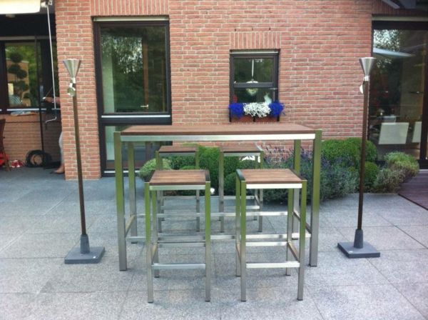 Bar Table Sett med fire-krakk-in garden design idé
