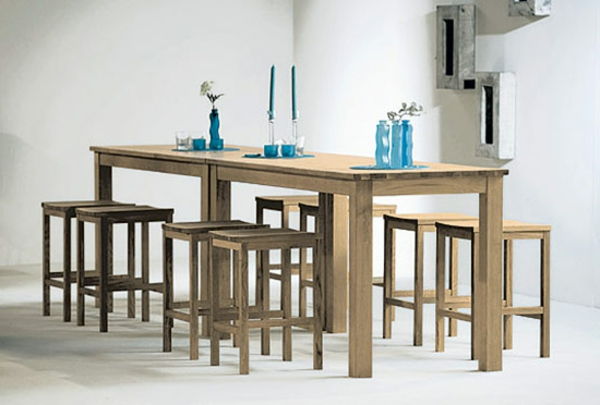 Bar mesa-com-fezes-de-madeira idéias de design