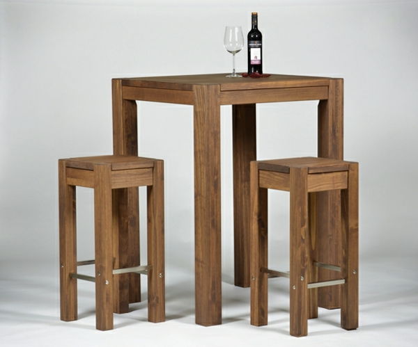 Bar miza-z-lesenimi stoli vino steklo