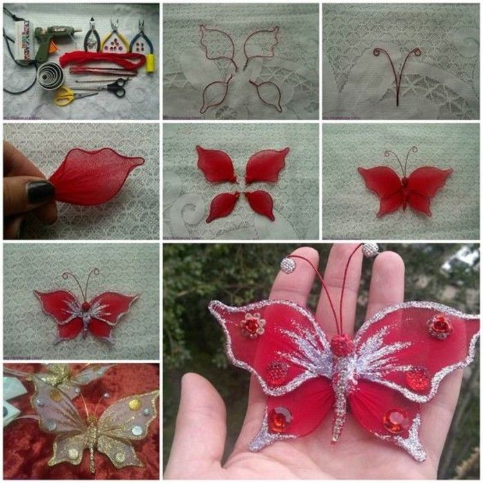 Bastelanleitung butterfly-röd-silver