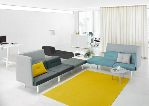 Beschprechungsraum oblikovanje Barva Rumena Carpet modularno pohištvo