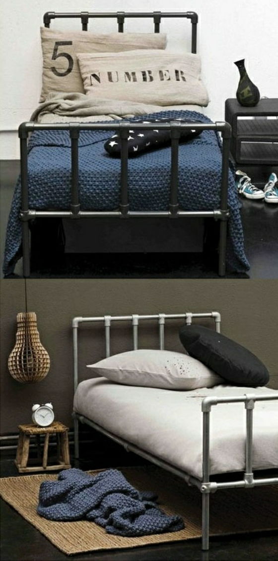 Bed-mavi-gri yastıkları Ringer Basket başucu lambası Sneakers