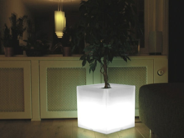 Cvetlični lonci ideje bela LED osvetlitev-v-domu
