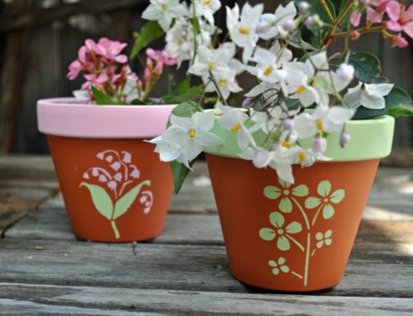 Cvetlični lončki-barve-original-ideja-hiša-vrt-yourself izdelavo Upcycling Art