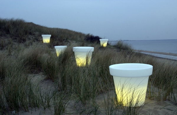 Flower Pot Led razsvetljava na plaži-ideje