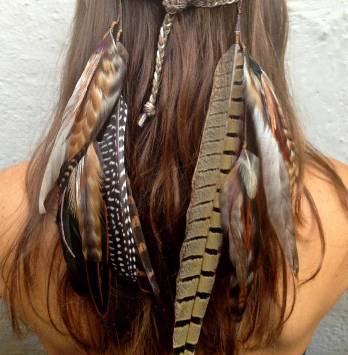 Boho-hippie smykker hode fjær tilbehør