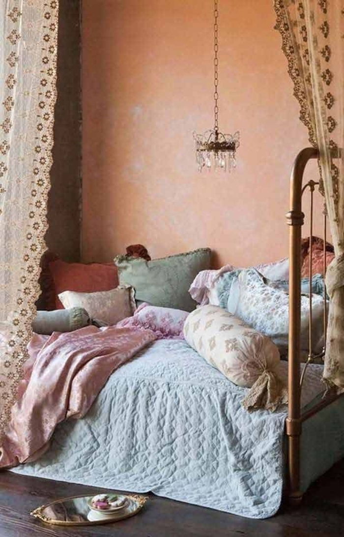 Boho tende camera da letto cuscino lampadario