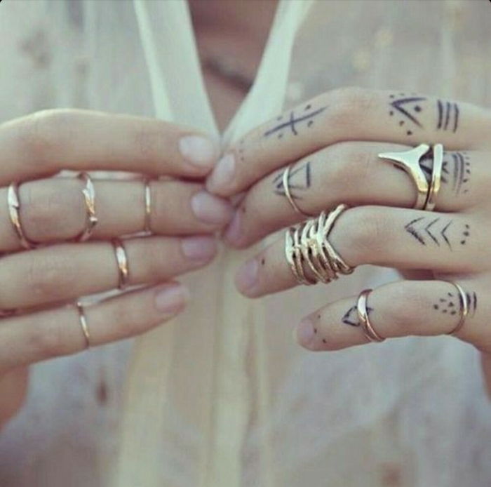 Boho akcesoria złote pierścionki moda hippie