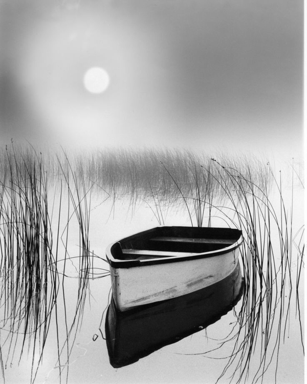 svartvit fotografi Boot Lake