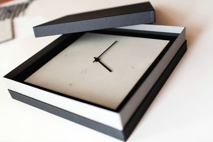 c-urnega kazalca kvadratnih stene ura-s-embalažo-in-črno-Wei