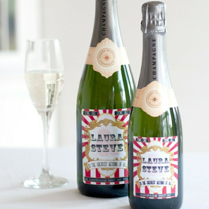 Fľaša špeciálneho príležitosti skla štítky sami, aby šampanské